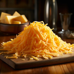 grated cheese on table