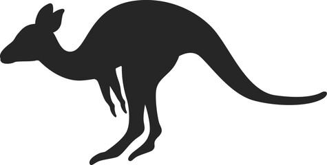 カンガルーのシルエットのイラスト