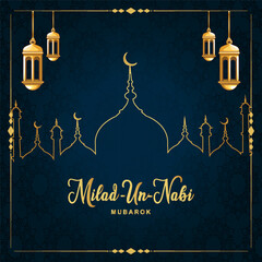 Vector milad un nabi decorative islamic greeting card design.