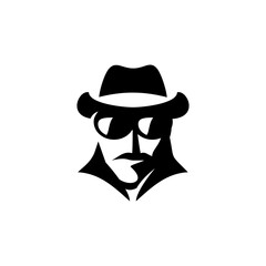 mafia vector flat silhouette on white background