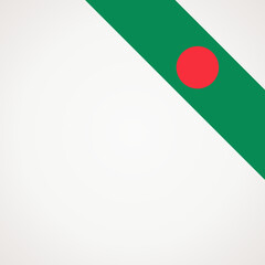 Corner ribbon flag of Bangladesh