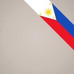 Corner ribbon flag of Philippines