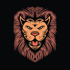 Obraz premium Premium Head Tiger Vector Graphic Design illustration Vintage style Emblem Symbol and Icon