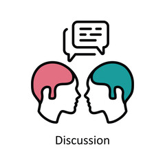 Discussion Filled Outline Icon Design illustration. Product Management Symbol on White background EPS 10 File
