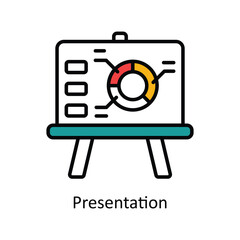 Presentation Filled Outline Icon Design illustration. Product Management Symbol on White background EPS 10 File