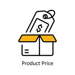 Product Price Filled Outline Icon Design illustration. Product Management Symbol on White background EPS 10 File