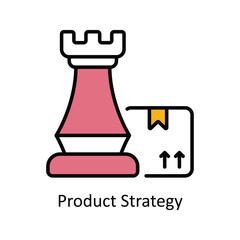 Product Strategy Filled Outline Icon Design illustration. Product Management Symbol on White background EPS 10 File