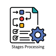 Fototapeta na wymiar Stages Processing Filled Outline Icon Design illustration. Product Management Symbol on White background EPS 10 File