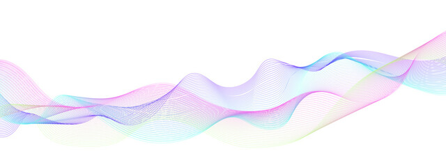 Abstract colorful wave and curve lines with technology background. Abstract frequency sound wave technology and science background. Wavy banner, template design.