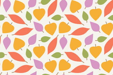 autumn seamless pattern with colorful leaves, great for wrapping, textile, wallpaper, greeting card- vector illustration