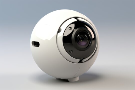 Home security camera in spherical shape. Beautiful illustration picture. Generative AI