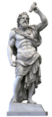 Fototapeta na wymiar Greek marble god statue isolated on a white background, AI generated