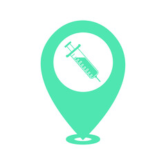 green mint syringe location icon
