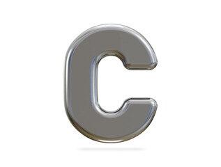 3d silver alphabet text effect