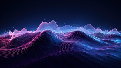 A majestic wave of purple and blue sweeps across the lush nature of the mountain, inviting the viewer to explore its captivating landscape