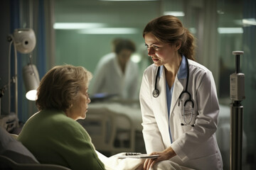Fototapeta premium Doctor and patient discussing treatment options. Healthcare expertise.