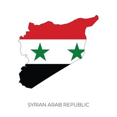 Syria map and flag. Detailed silhouette vector illustration
