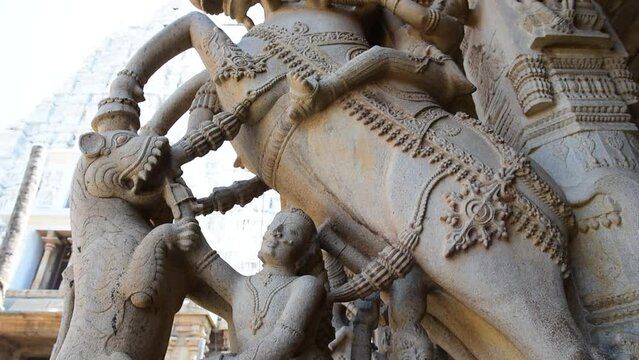 Artful Stone Carvings in Indian Hindu Temple