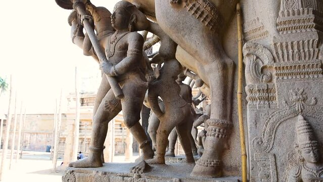 Artful Stone Carvings in Indian Hindu Temple