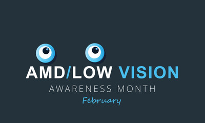 Amd  Low vision awareness month. background, banner, card, poster, template. Vector illustration.