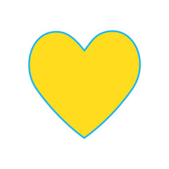 Yellow heart emoji isolated on white background. Emoticons symbol modern, simple, printed on paper. icon for website design