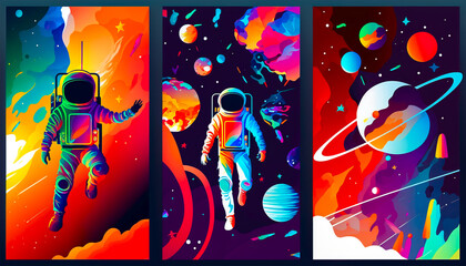 Unique and visually stunning vector illustration Conveys the beauty and mystery of space exploration Ideal for use on posters, websites or social media profiles