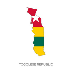 Togo map and flag. Detailed silhouette vector illustration
