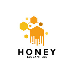Honey logo design inspiration, Honey Bee logo vector icon template