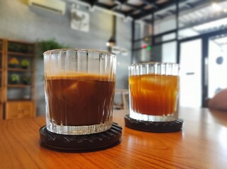 glass of beer on a table, coffee, drink, beer, cafe, black, brown, caffeine, espresso, chilling, glass