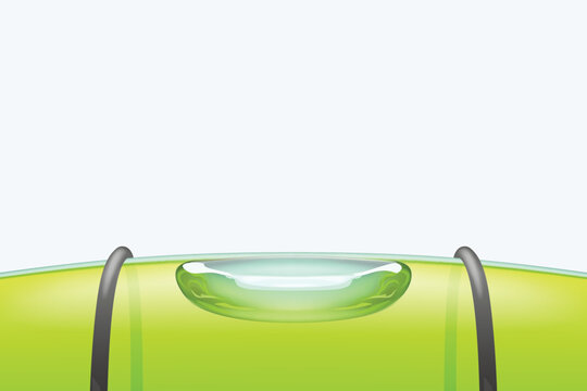 construction level green bubble on white back