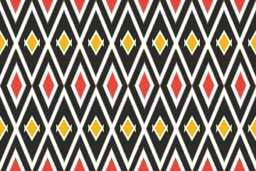 Black red ikat fabric pattern