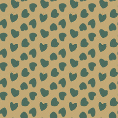Abstract dark blue heart shaped brush in seamless pattern background. Vector.