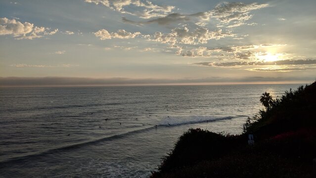 Sunset scenes from Swamis Reef Surf Park Encinitas California