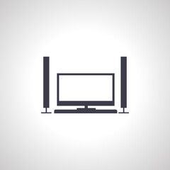 Home theater icon. TV set home theater icon.