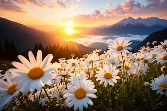 flower wallpaper | flower background | flower in the hill |  sunrise view | lily flower | daisy flower | edelweis