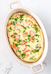Seafood pie with saffron cream sauce
