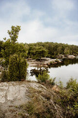 Fototapeta na wymiar Panorama jeziora w Kristiansand, Norwegia