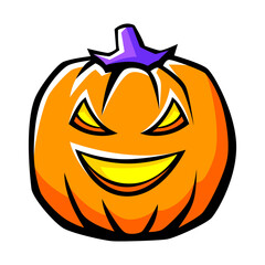 Happy Halloween pumpkin. Holiday illustration of celebration item.