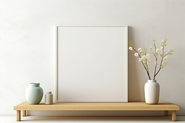 Minimalistic Frame Mockup: Elegance in Neutral Tones
