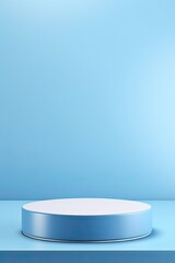Minimal podiums for product display stand pedestal studio blue pastel color background 3d