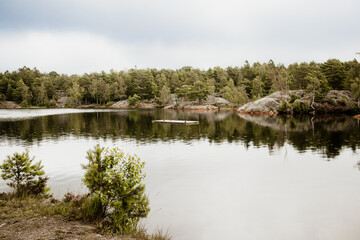 Panorama jeziora w Kristiansand, Norwegia