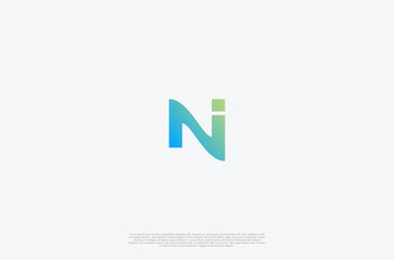 Abstract Initial Letter N I Logo. Usable for Business and Branding Logos. Flat Vector Logo Design Template Element.