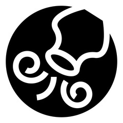 星座、水瓶座を表す塗りつぶしスタイルのアイコン