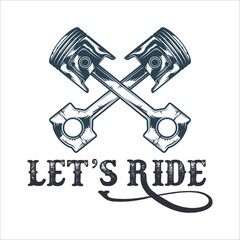 Stylish , fashionable  and awesome Biker and motorcycle typography  illustrator