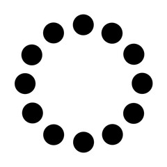 十二、12個、丸、円を表す塗りつぶしスタイルのアイコン