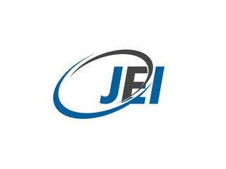 JEI letter creative modern elegant swoosh logo design