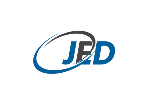 JED letter creative modern elegant swoosh logo design