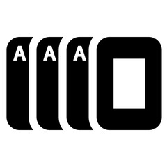 トランプ、エースを表す塗りつぶしスタイルのアイコン