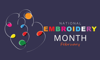 National embroidery month. background, banner, card, poster, template. Vector illustration.