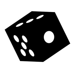 サイコロを表す塗りつぶしスタイルのアイコン